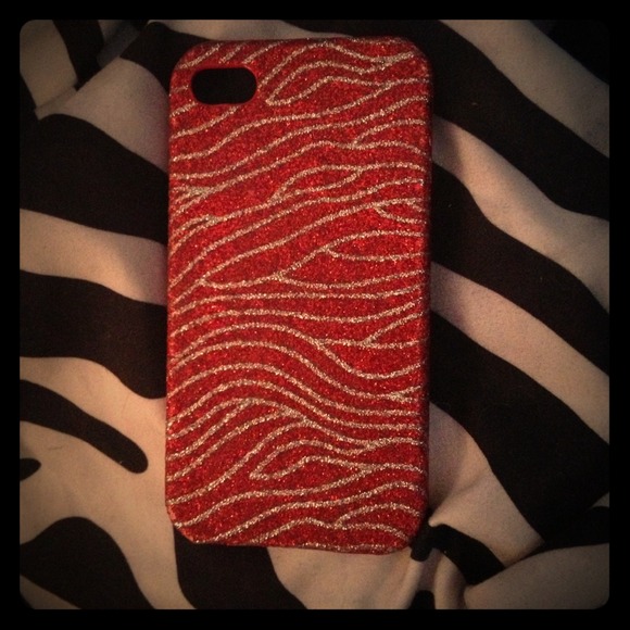 Cute Red and Silver Glitter IPhone 4/4s Case