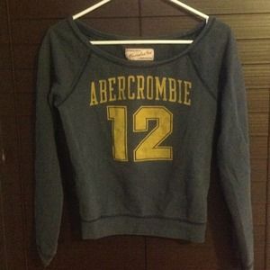 Abercrombie sweatshirt/shirt navy blue w yellow