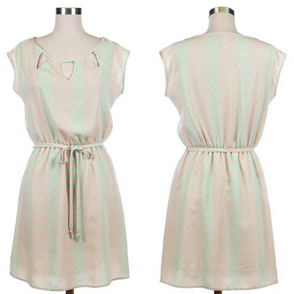 Cotton candy chevron printed dress! - Picture 1 of 2