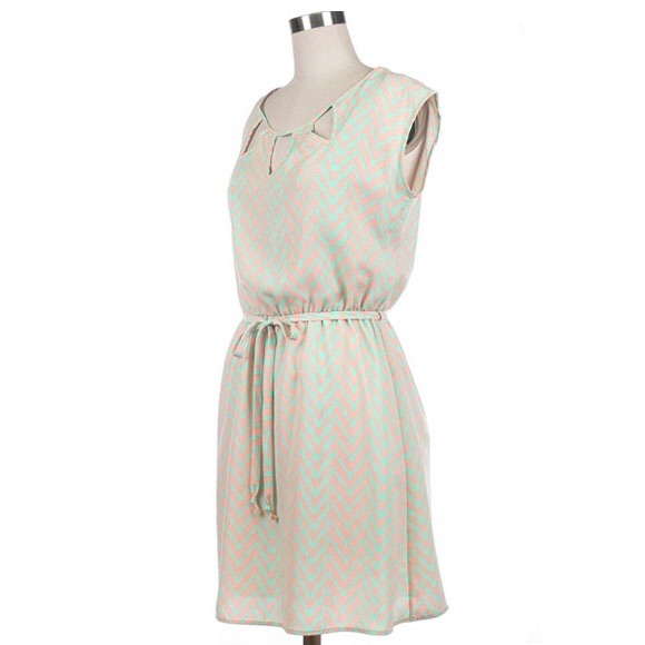 Cotton candy chevron printed dress! - Picture 2 of 2