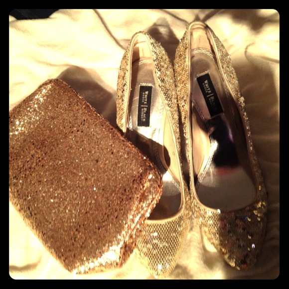 White House Black Market Glitter Heels