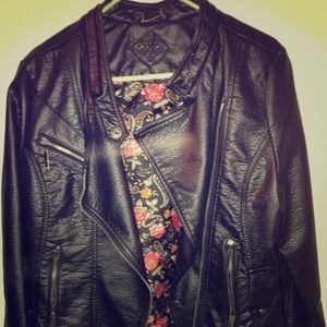 Black JouJou Faux Leather Jacket
