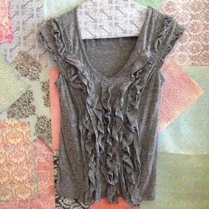 Urban Outfitters Grey Ruffle Top