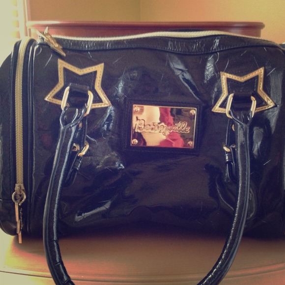 *RESERVED* Black & Gold Betsey Johnson Bag