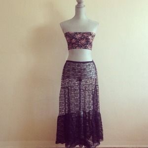 Lace long skirt