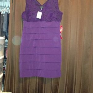 Plum colored evening dress