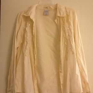 Old navy off white long sleeve with pretty sequins