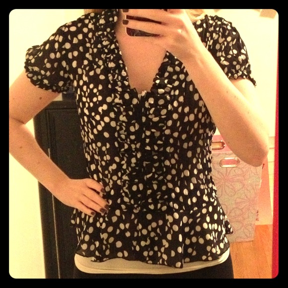 Sheer polka dot blouse