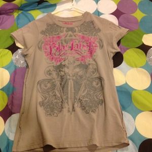 Large grey & 0pink BlacLabel tee