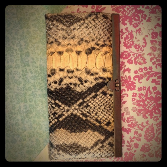 Faux Snake Skin Wallet
