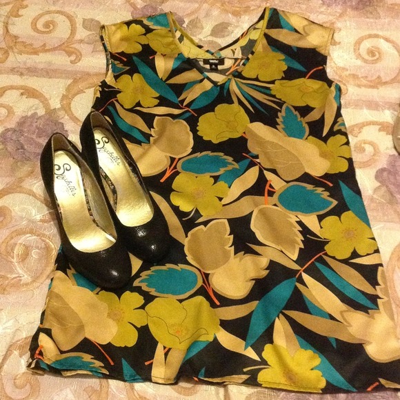 Mossimo black floral print dress