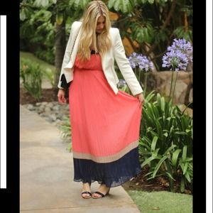 Romeo and Juliet Pleated Strapless Maxi Dress