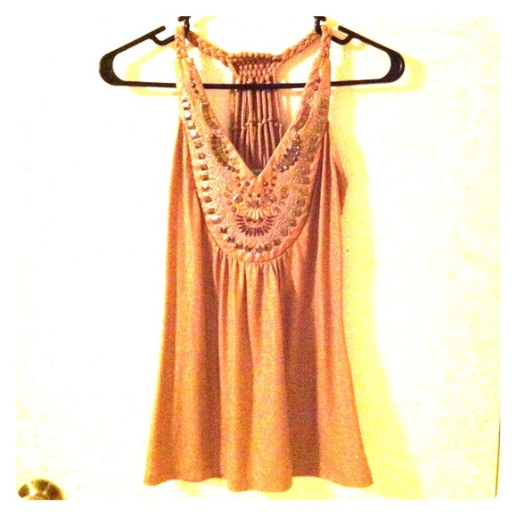 Gold Beaded Tank-SOLD