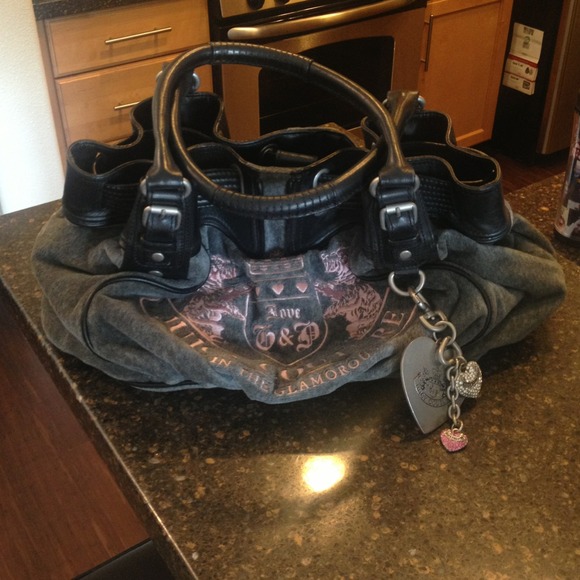 Juicy Couture Gray Velour bag