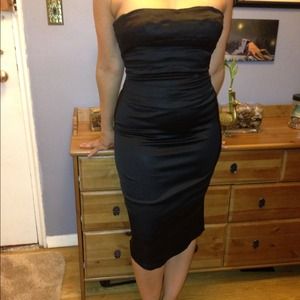 Black Papell Boutique bandeau dress