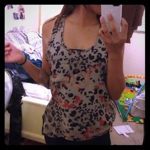colorful leopard print tank top