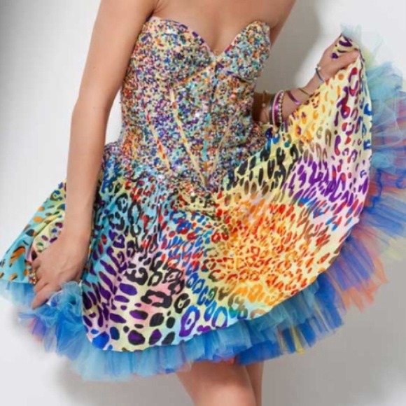 Sheri hill short colorful prom dress