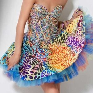 Sheri hill short colorful prom dress