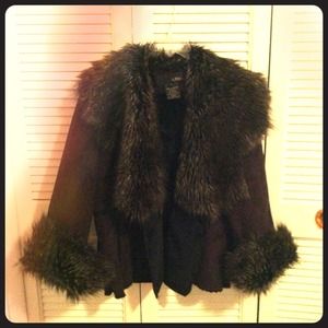Cute Utex Brown Faux Fur Coat