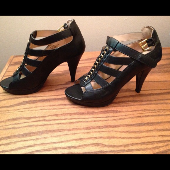Black and gold heels.
