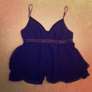 Express Black Chiffon Top