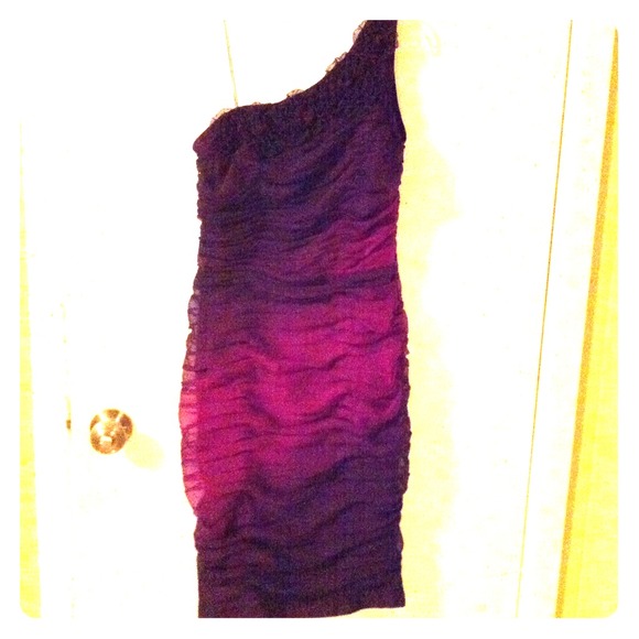 Adrianna Papell Plum Ombre Cocktail Dress-SOLD