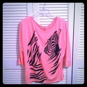 Cute Zebra Neon Pink Shirt