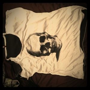 ⛔TRADED⛔Skeleton shirt with mesh sheer back