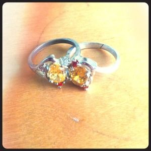 Beautiful matching cubic zirchonia rings