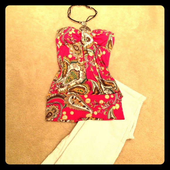 SOLD-Pink Paisley Top