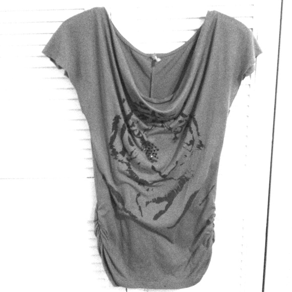 Cute Grey & Black Tiger Top