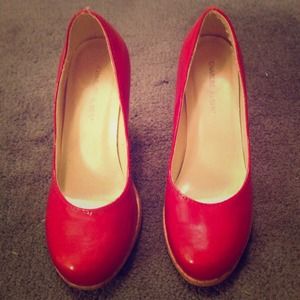 Charles Albert red patent leather