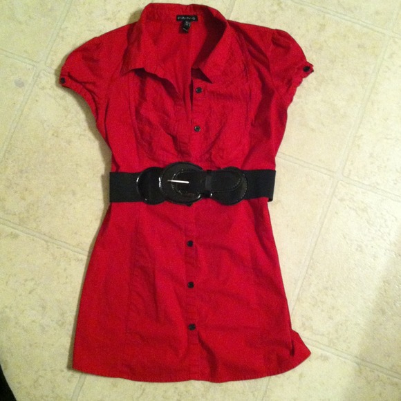 Classy red too with black belt!!