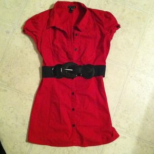 Classy red too with black belt!!