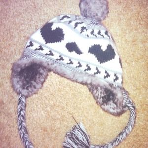 Cute Knit Black & Grey Hat