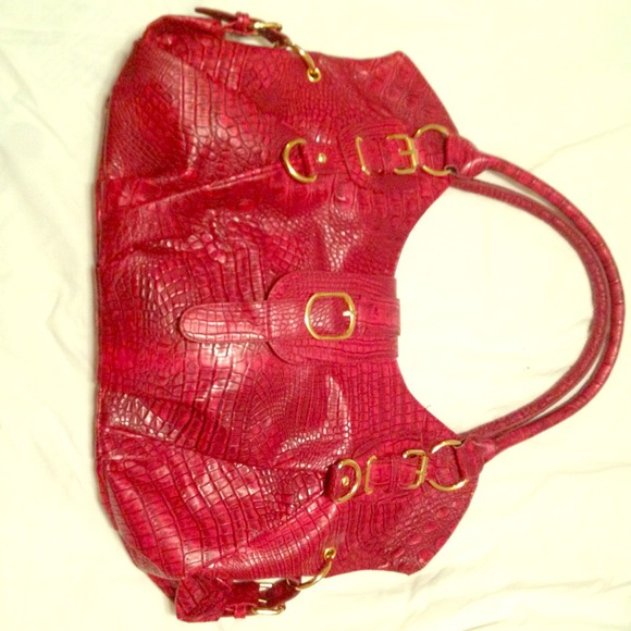 Vecceli ( italy ) Red crocodile skin bag