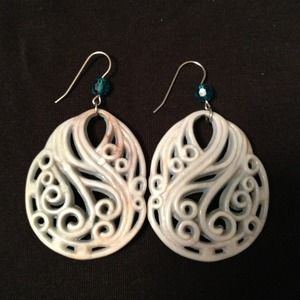 Reduced! Tarina Tarantino Blue "Carved" Earrings