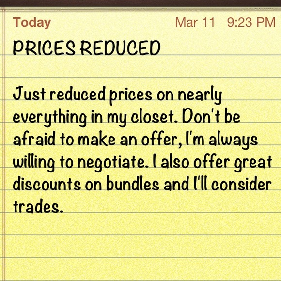 Prices Reduced throughout My Closet
