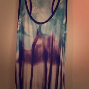 Blue Watercolor Maxi Dress