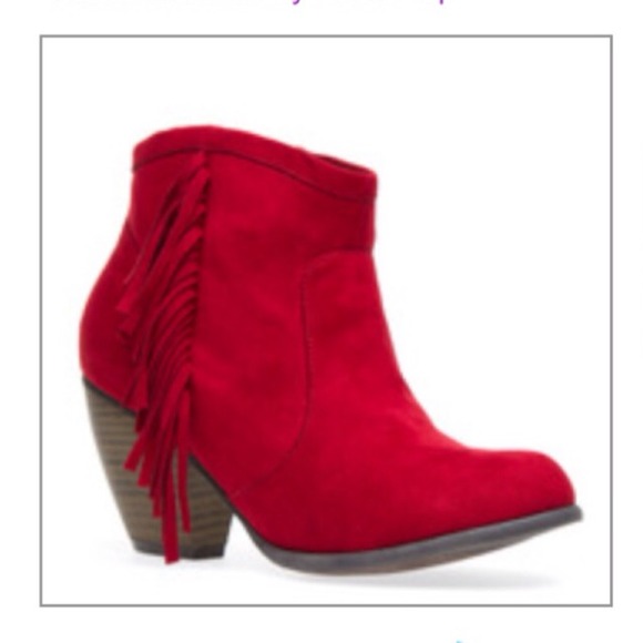 Red cowgirl style booties