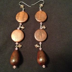 Reduced!Tarina Tarintino wood and crystal earrings