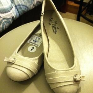 Beige flats