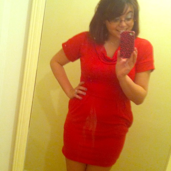 Red Alyn Paige sweater dress