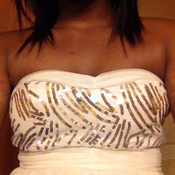 Cream Formal Dress Homecoming / Prom - Picture 2 of 4