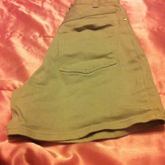 High waisted tan shorts