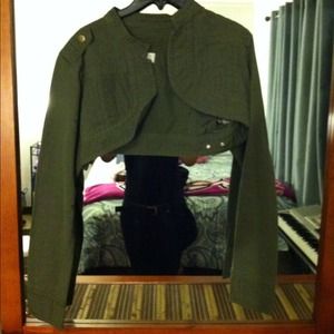 An Army green half jacket
