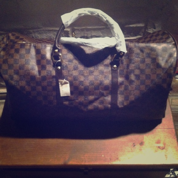 Louis Vuitton Brown Checkered Duffle Tote
