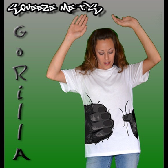 The Gorilla Squeeze Me T - Big Hand Funny Tshirt