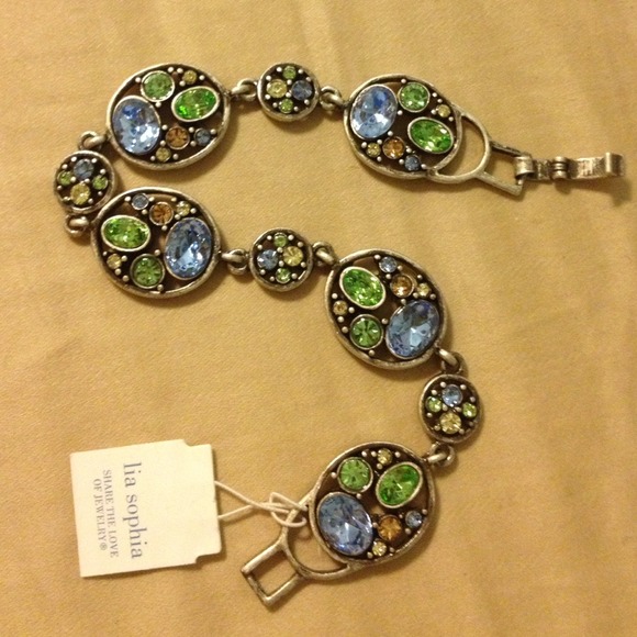 NWT Lia Sophia aged silver bracelet