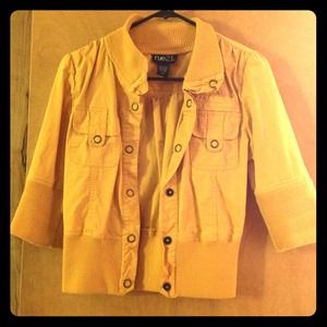 Yellow mini bomber jacket